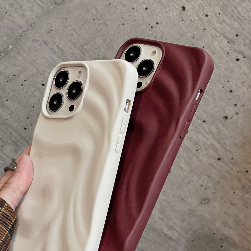 แฟชั่นไวน์แดงสีงาช้างสีขาวระลอกน้ําซิลิโคนอ่อนนุ่มกรณีโทรศัพท์สําหรับ ไอโฟน 14 มือโปร สูงสุด 13 12 11 14มือโปร 13มือโปร กันกระแทกปกหลังปลอกผู้หญิ - รูปที่ 6
