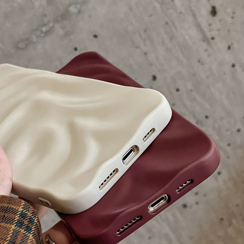 แฟชั่นไวน์แดงสีงาช้างสีขาวระลอกน้ําซิลิโคนอ่อนนุ่มกรณีโทรศัพท์สําหรับ ไอโฟน 14 มือโปร สูงสุด 13 12 11 14มือโปร 13มือโปร กันกระแทกปกหลังปลอกผู้หญิ - รูปที่ 7