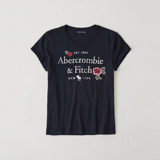 Abercrombiefit เสื้อยืดแขนสั้นลําลอง ลายกวางน้อย แฟชั่นสําหรับผู้หญิง