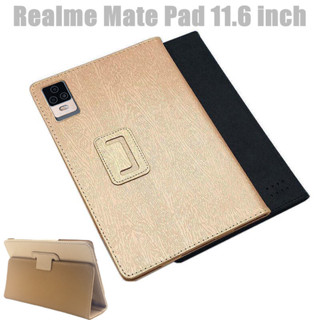 Flip Case for Realme Mate Pad MatePad Tablet 11.6 inch Silk Pattern Cover Flip Foldable Stand Full Body Protective Case