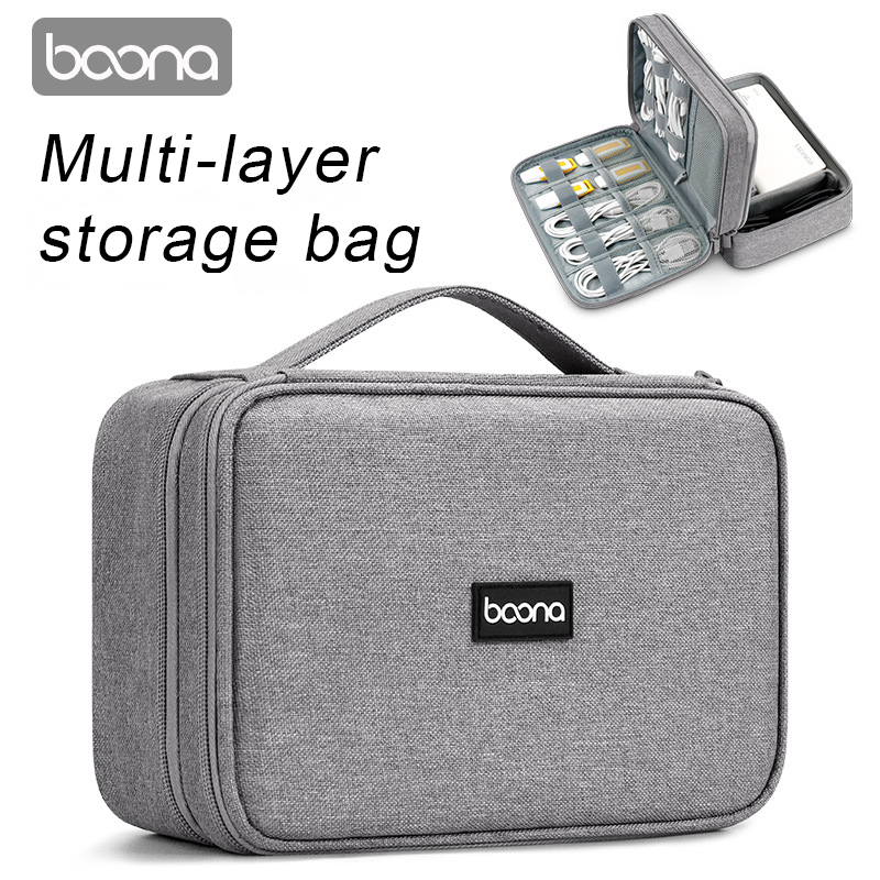 Boona กระเป๋าจัดเก็บฮาร์ดดิสก์ U disk minipad หูฟัง ที่ชาร์จ พาวเวอร์แบงค์ สายเคเบิลข้อมูล อเนกประสงค์ แบบพกพา