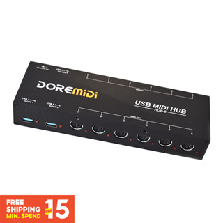 ⭐⭐⭐Hub-8 6x6 MIDI โฮสต์อินเทอร์เฟซ x2 MIDI กล่องฮับ 96 ช่อง