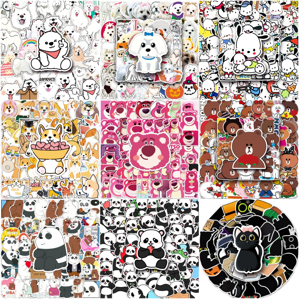 Original 50pcs ตลกLotso corgi Panda Brown Bears สติกเกอร์สําหรับหมวกกันน็อค/รถ/มอเตอร์/แล็ปท็อป/โทรศัพท์/กีตาร์ DIY Creative สติกเกอร์ Home Decal