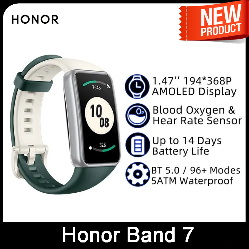 Honor band 7 นาฬิกาข้อมืออัจฉริยะ วัดอัตราการเต้นของหัวใจ ออกซิเจนในเลือด ความทนทานสองสัปดาห์ กันน้ํ