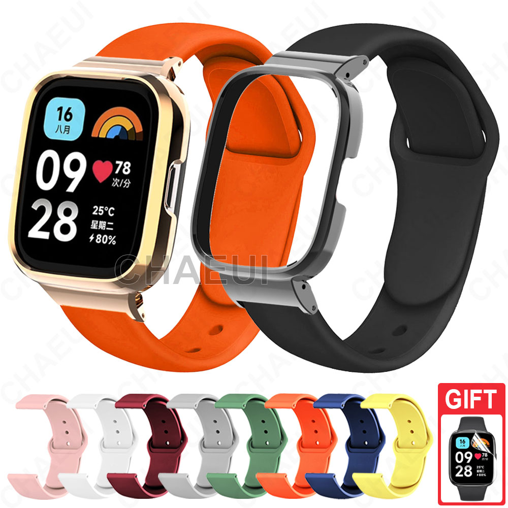 สายซิลิโคนพร้อมอุปกรณ์เสริมสําหรับเปลี่ยนเคสสร้อยข้อมือสําหรับ Redmi Watch 5 4 3 Active 2 Lite / Mi Watch Lite