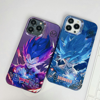 【ชุบเงินสองด้าน เคสโทรศัพท์ / ดราก้อนบอล】สำหรับ เคสไอโฟน14 Pro Max 14 Pro 13 Pro Max 13 15 12 Pro Max 14 Plus สีมาการองสไตล์เปลือกแข็ง เคสไอโฟน12 14 11 Pro 11 15 Pro Max กรณีป้องกันการตก iPhone 11 Pro Max 12 Pro 13 Pro เคสมือถือ