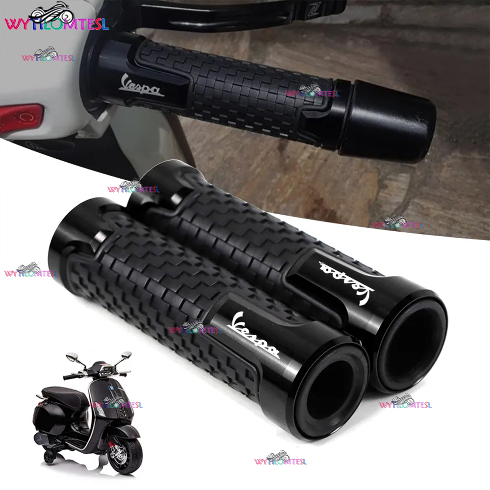 ปลอกแฮนด์มือจับ แบบยางอลูมิเนียม CNC สําหรับรถจักรยานยนต์ Piaggio Vespa Gtv Gts 300 Primavra 125 Spr