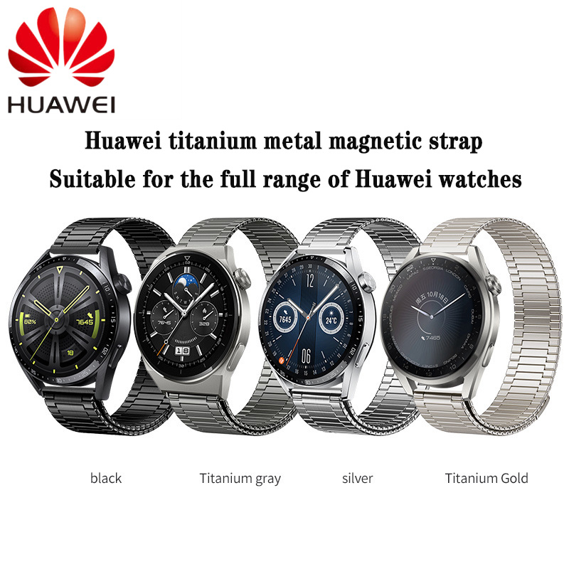สายนาฬิกาข้อมือเหล็กไทเทเนียม แม่เหล็ก 22 มม. สําหรับ Huawei Watch 3 3Pro 4 4pro GT2 GT3 46 มม. GT3 Pro GT2E GT3 SE Buds GT2Pro