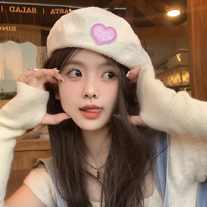 หมวกเบเร่ต์จับจีบลายฟักทอง สไตล์ญี่ปุ่นสำหรับผู้หญิง