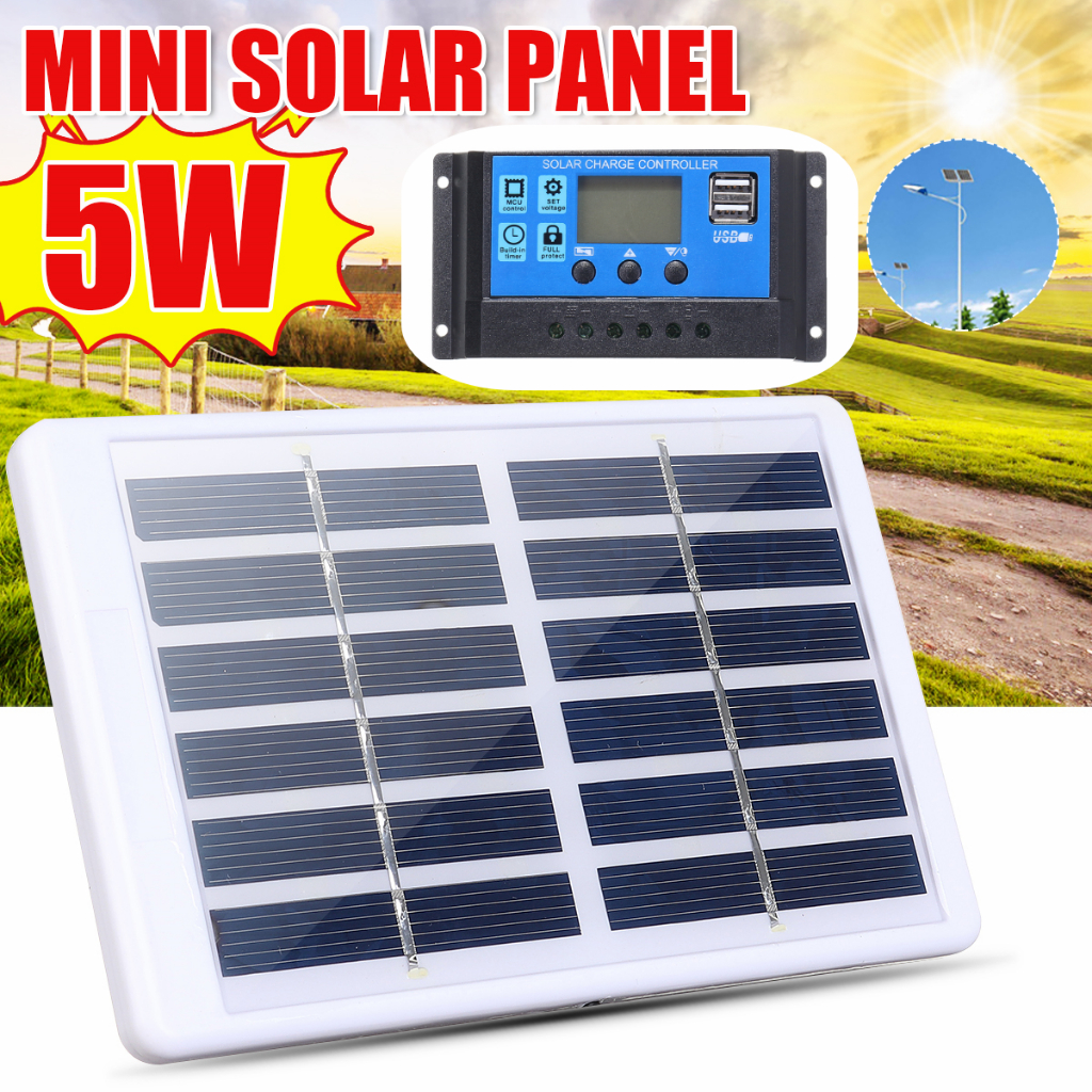 Mini Micro USB แผงพลังงานแสงอาทิตย ์ 5W 6V Mono solar Power Cell โมดูล Charger 10A/20A/30A/40A/50A/6