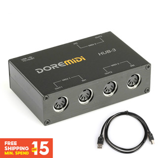 ⭐⭐⭐กล่อง MIDI HUB-3 เป็นผลิตภัณฑ์ที่รองรับอินเทอร์เฟซ MIDI 3x3 ไปยังอุปกรณ์ USB Midi 3x3 กล่อง USB MIDI อินเตอร์เฟซ HUB-3