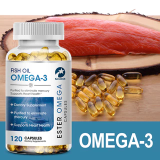 Kexinsh แคปซูลน้ํามันปลา OMEGA-3 Rich In DHA และ EPA ปรับปรุงอารมณ์ไม่ดีบรรเทาความเครียดเสริมสร้างสมองปรับปรุงสติปัญญา