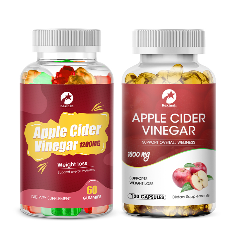 Kexinsh Apple Cider Vinegar Gummies &amp; Capsule ผลิตภัณฑ์กระชับสัดส่วนร่างกาย ลดน้ําหนัก รวดเร็ว