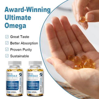 Kexinsh แคปซูลน้ํามันปลา OMEGA-3 Rich In DHA และ EPA ปรับปรุงอารมณ์ไม่ดีบรรเทาความเครียดเสริมสร้างสมองปรับปรุงสติปัญญา