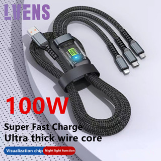 3 in 1 สายชาร์จโทรศัพท์มือถือ Micro USB Type-C 100W 6A Type C ชาร์จเร็ว สําหรับโทรศัพท์มือถือ