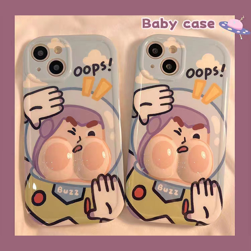 เคสโทรศัพท์มือถือ ลายการ์ตูนเอเลี่ยน Buzz Lightyear 3D บีบได้ สําหรับ IPhone 11 14 13 12 Pro MAX 7 6 8 6S Plus XR X 7Plus XS MAX SE 2020
