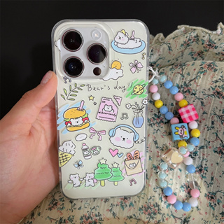 เคสป้องกันโทรศัพท์มือถือ ลายหมีเบอร์เกอร์ สําหรับ iphone11 12 13 14 pro promax