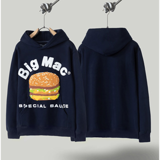 เสื้อกันหนาว มีฮู้ด ผ้าฟลีซ พิมพ์ลาย McDonalds Burger สไตล์สตรีท