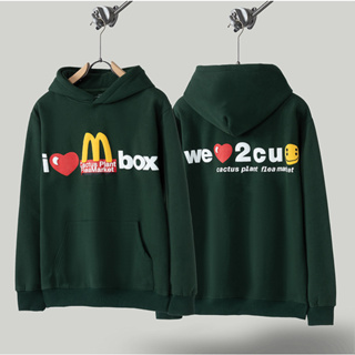 เสื้อกันหนาว มีฮู้ด ผ้าฟลีซ พิมพ์ลาย McDonalds M สไตล์สตรีท