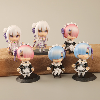 โมเดลฟิกเกอร์ PVC อนิเมะ Re:Life In A Different World From Zero Figure Rem Ram Emiria Maid Q Version ขนาด 9-10 ซม. ของเล่นสําหรับเด็ก 6 ชิ้น ต่อชุด