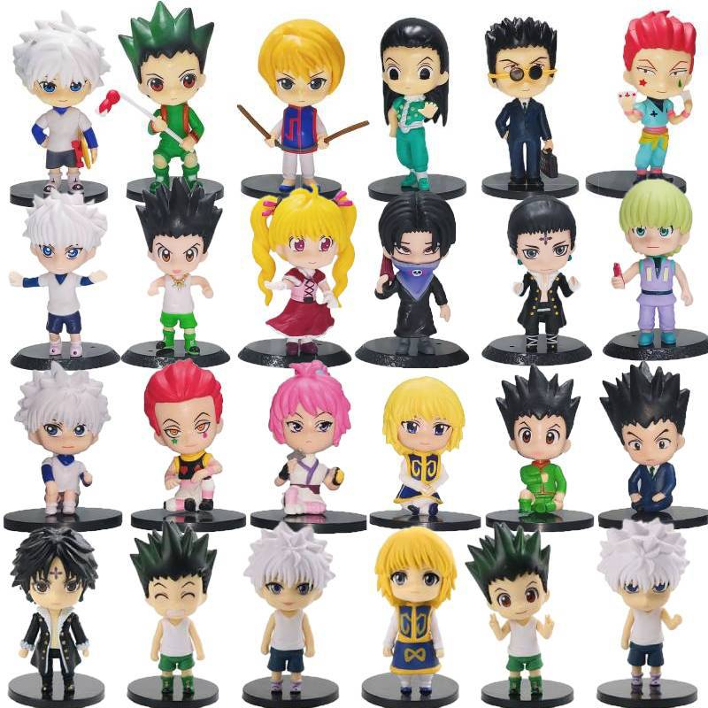 โมเดลฟิกเกอร์ PVC อนิเมะ Hunter × Hunter Figure Gon Freecss Killua Zoldyck Kurapika Q Version ขนาด 8-10 ซม. 6 ชิ้น ต่อชุด