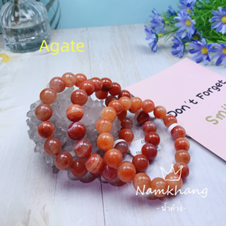 Agate คริสตัลอาเกตธรรมชาติ สีแดง พร้อมใบรับรอง หินมงคล หินนำโชค