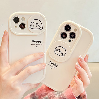 เคสโทรศัพท์มือถือนิ่ม ป้องกันเลนส์กล้อง แบบสไลด์ เรียบง่าย สําหรับ IPhone 11 13Pro Max 12pro 14 Promax XS XR 7 8 Plus