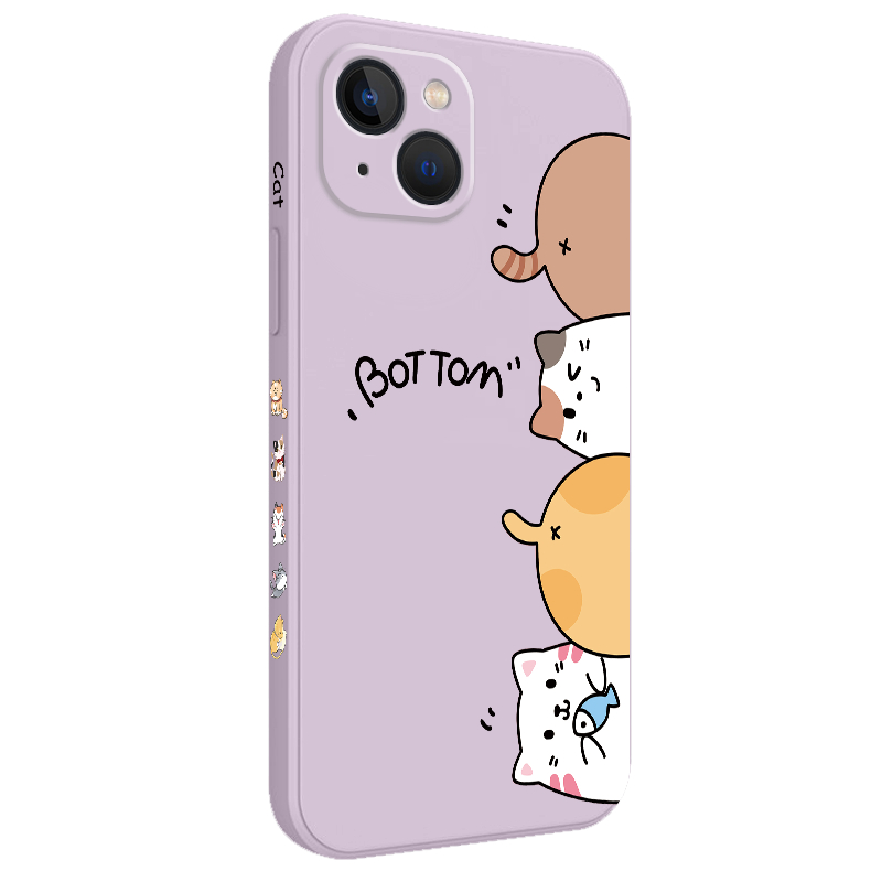 เคสโทรศัพท์มือถือ ซิลิโคน ลายแมว มีลายด้านข้าง สําหรับ IPhone 13Pro 13 12 Mini Pro 5G Max ราคา ถูกที่สุด ดีลบีเคเค แกลเลอรีภาพที่ 7
