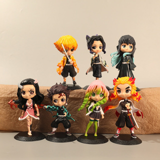 โมเดลฟิกเกอร์ PVC อนิเมะ Demon Figure Slayer Kamado Tanjirou Nezuko Agatsuma Zenitsu Kyoujurou Muichirou Shinobu Mitsuri Q Version ของเล่นสําหรับเด็ก 1 ชิ้น