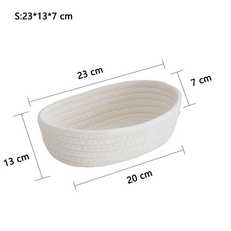 ตะกร้าผ้าฝ้ายถัก สไตล์นอร์ดิก สําหรับใส่เครื่องสําอาง รีโมตคอนโทรล - รูปที่ 4