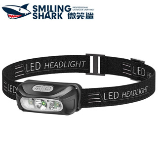 Smilingshark TD0146 ไฟคาดหัว ไฟหน้า led ไฟหน้าเซ็นเซอร์สีขาว/เหลือง/ไฟแดงไฟหน้าไฟฉายคาดหัวแบบชาร์จ USB 5 โหมดกันน้ำสำหรับตกปลาแคมป์ปิ้งขี่จักรยานปีนเขา