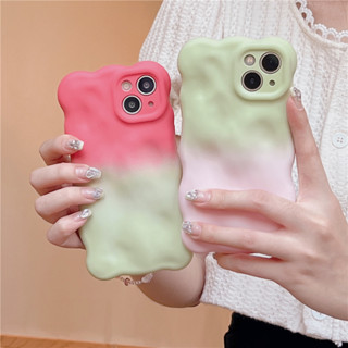 เคสนิ่ม ลายคลื่น ไล่โทนสี สําหรับ iPhone 11 12 13 14 PRO MAX iPhone14 iPhone14Pro