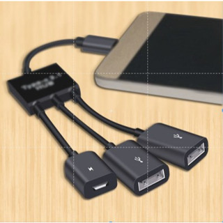 3 in 1 อะแดปเตอร์สายเคเบิล USB OTG Micro USB Hub Type-C Hub พร้อมพอร์ตพาวเวอร์