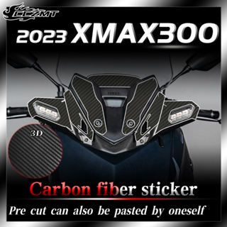 สติกเกอร์คาร์บอนไฟเบอร์ 3D ป้องกันถังน้ํามัน สําหรับตกแต่ง Yamaha XMAX300 2023