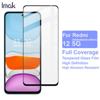 Imak Redmi 12 5G Overseas Edition ฟิล์มกระจกนิรภัยกันรอยหน้าจอ แบบเต็มจอ คุณภาพสูง Full Glue Tempered Glass Screen Protector Film