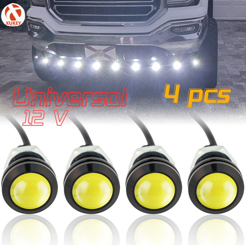 4 ชิ้น LED 18 มิลลิเมตร Eagle Eye Light รถรถจักรยานยนต์หมอก DRL ไฟวิ่งกลางวัน 12 โวลต์ย้อนกลับที่จอดรถสัญญาณหลอดไฟ High Power