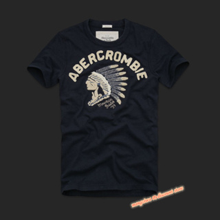 เสื้อยืดแขนสั้น ปักลาย Abercrombie &amp; Fitch สําหรับผู้ชาย