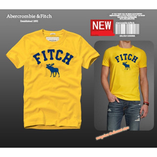 เสื้อยืดแขนสั้น ปักลาย Abercrombie &amp; Fitch สําหรับผู้ชาย