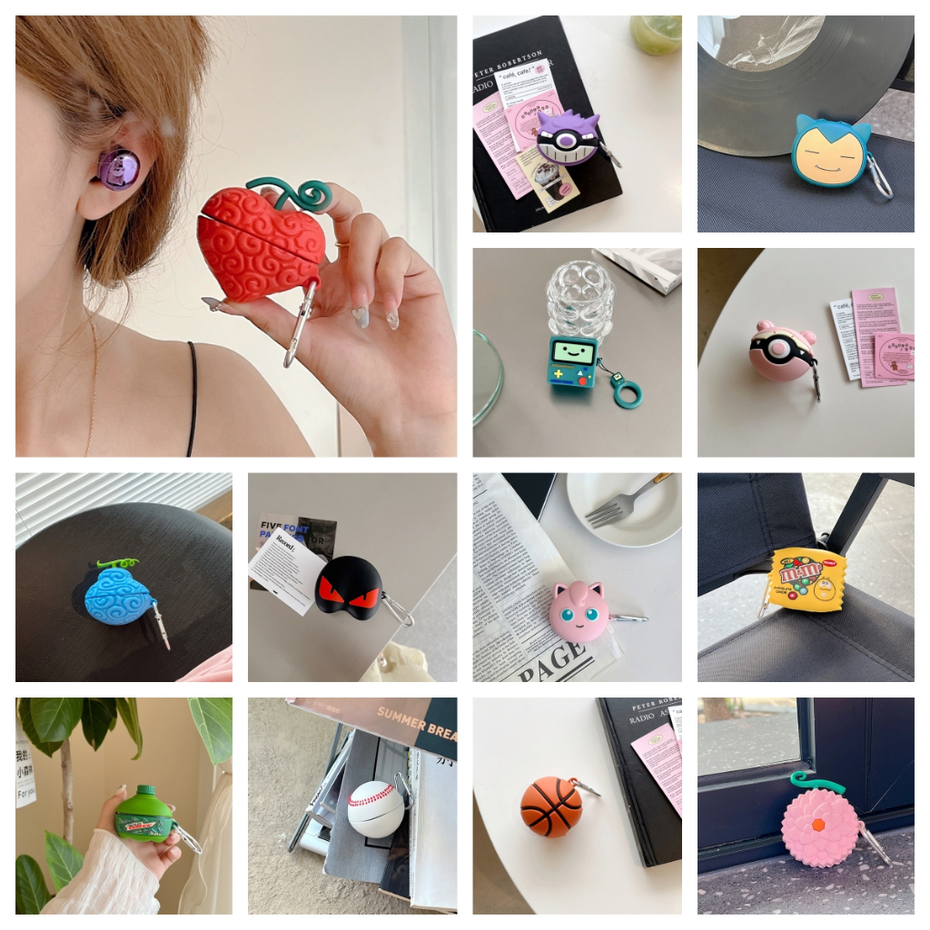 แฟชั่นน่ารักเคส 3D สําหรับ Samsung Galaxy Buds Core / Buds FE / Buds 2 / Buds Pro / Buds Live Ins น่