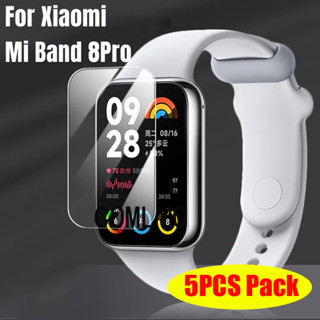 ฟิล์มกันรอยหน้าจอสมาร์ทวอทช์ HD TPU สําหรับ Xiaomi Mi Band 8 Pro 5 ชิ้น