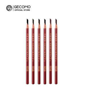 Gecomo ดินสอเขียนคิ้ว แบบแข็ง กันน้ํา ติดทนนาน 6 สี