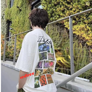 Stussy เสื้อยืดคู่รัก แขนสั้น โอเวอร์ไซซ์ สําหรับทุกเพศ