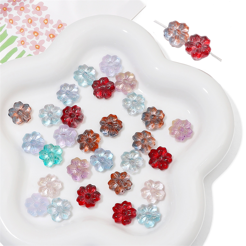 [14 มม.] แก้วดอกซากุระ สีใส ดอกไม้ เครื่องประดับ แฮนด์เมด DIY ทําสร้อยข้อมือ ลูกปัด โซ่ อุปกรณ์เสริม - รูปที่ 2