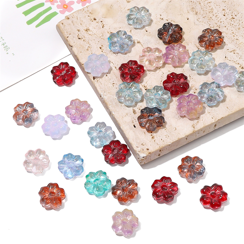 [14 มม.] แก้วดอกซากุระ สีใส ดอกไม้ เครื่องประดับ แฮนด์เมด DIY ทําสร้อยข้อมือ ลูกปัด โซ่ อุปกรณ์เสริม - รูปที่ 3