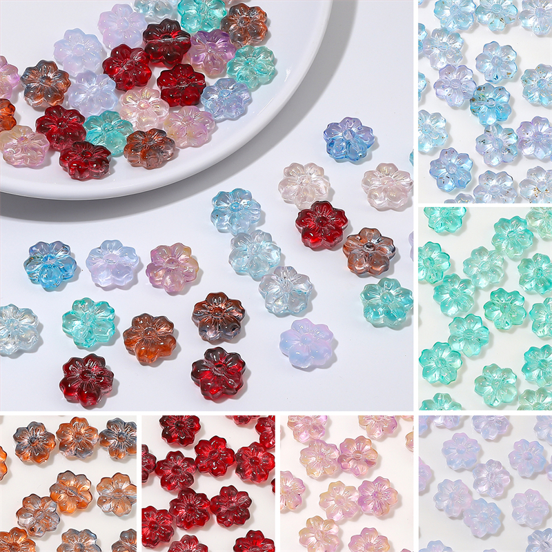 [14 มม.] แก้วดอกซากุระ สีใส ดอกไม้ เครื่องประดับ แฮนด์เมด DIY ทําสร้อยข้อมือ ลูกปัด โซ่ อุปกรณ์เสริม - รูปที่ 6