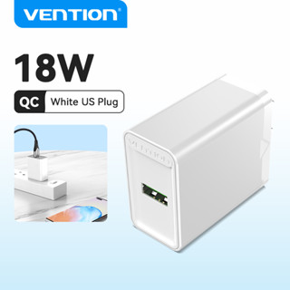 Vention ที่ชาร์จเร็ว USB 1 พอร์ต USB - ที่ชาร์จติดผนัง Speedy Charge สําหรับ Samsung AFC / QC3.0 / Apple 2.4A รองรับ Samsung, Xiaomi ชาร์จเร็ว