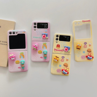 เคสโทรศัพท์มือถือแบบนิ่ม ลายการ์ตูน Sponge Baby สําหรับ Samsung Galaxy Z Flip 5 4 3 ZFlip5 ZFlip4 ZFlip3