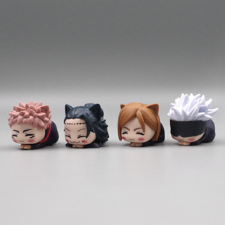 โมเดลฟิกเกอร์ PVC อนิเมะ Jujutsu Kaisen Itadori Yuji Gojo Satoru Kugisaki Nobara Q Version ขนาด 5-6 ซม. 4 ชิ้น ต่อชุด