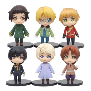 โมเดลฟิกเกอร์ PVC อนิเมะ Axis Powers Tim Gover Abel Feliciano Vargas Hetalia World Stars Q Version 6 ชิ้น ต่อชุด