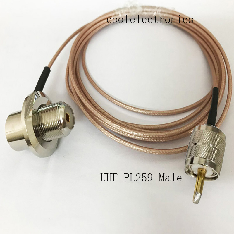 สายเคเบิลเชื่อมต่อเสาอากาศวิทยุ RG316 UHF PL259 ตัวผู้ เป็น UHF SO239 ตัวเมีย RA 50 โอห์ม 30 50 ซม. 1 2 3 5 10 15 20 ม. สําหรับรถยนต์ 1 ชิ้น